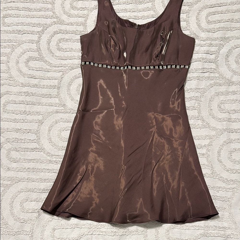Elegant Brown Sleeveless Dress